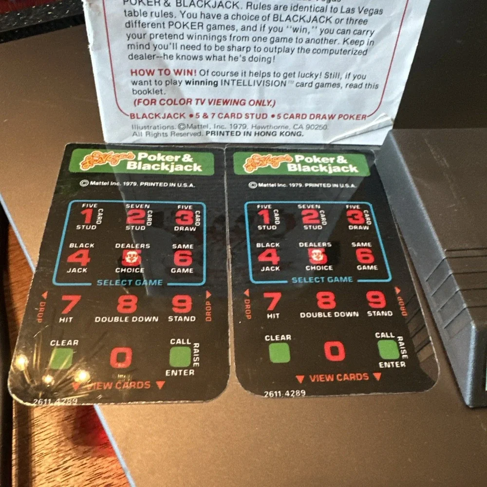 Las Vegas Poker & Blackjack Intellivision 1979 Complete Mattel Electronics CIB
